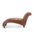 Brown Faux Tufted Armless Chaise Lounge