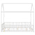 White Twin House Toddler Floor Bed with Guardrails and Slats