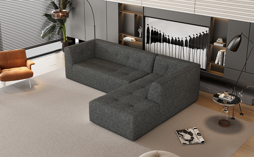 Mombasa 3-Seat Chenille Sofa in Gray