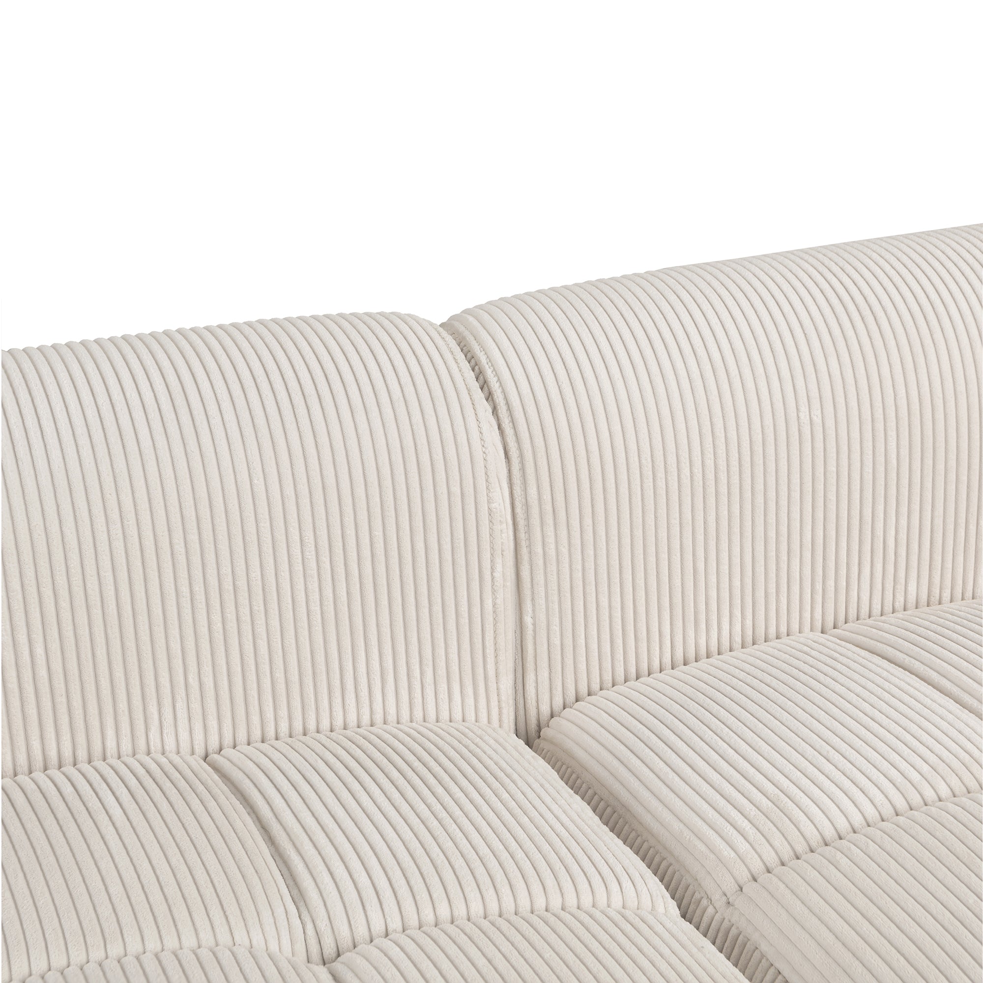 Accra 2-Seat Minimal Corduroy Sofa in Beige