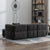 Gray Teddy Fleece Sectional Sofa with Multi-Functional Storage Ottoman