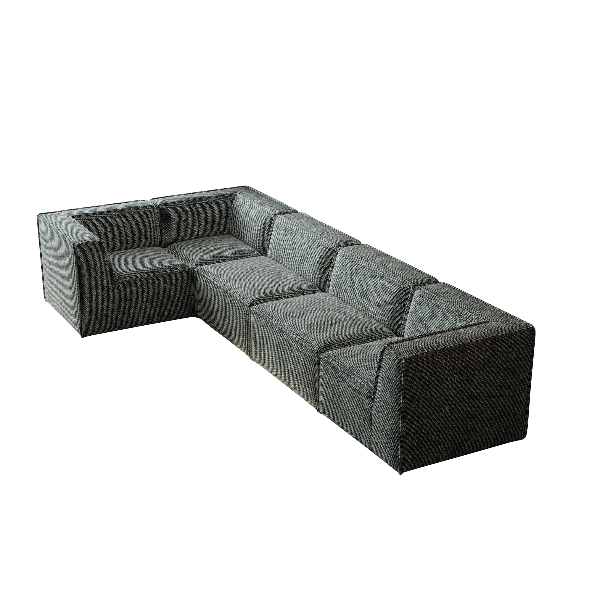 Kinshasa 5-Seat Modular Sofa in Green