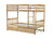 Twin Over Twin Rubberwood Bunk Bed with Trundle, Convertible Design in Natural Tones