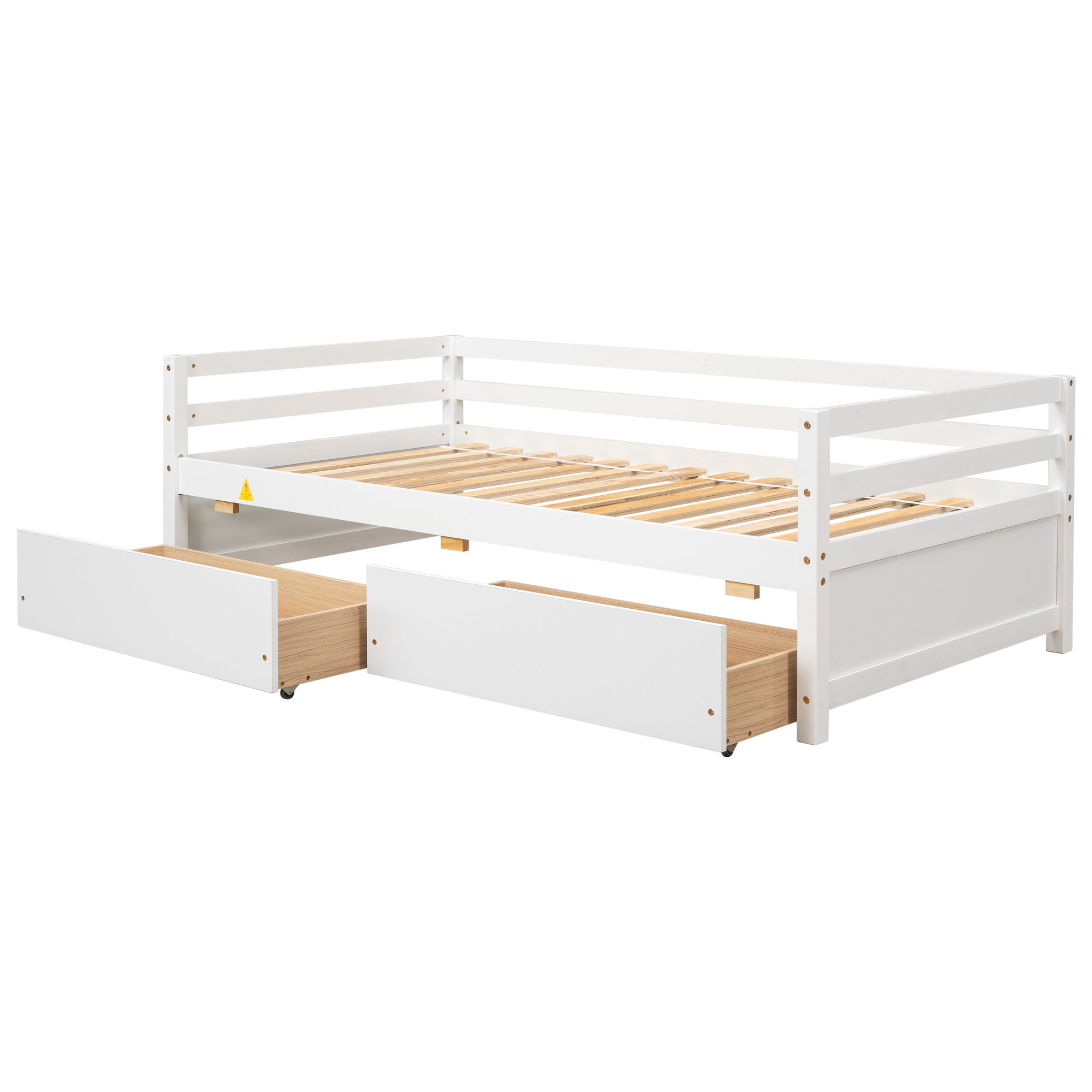 Twin Daybed with Two Storage Drawers In White