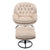 Beige Velvet Accent Chair with Ottoman and Metal Frame