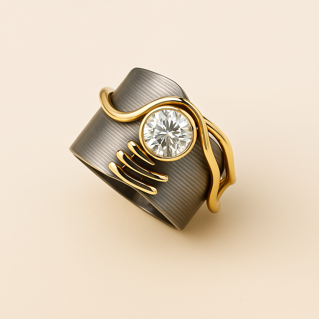 Classic zirconia vintage ring in silver