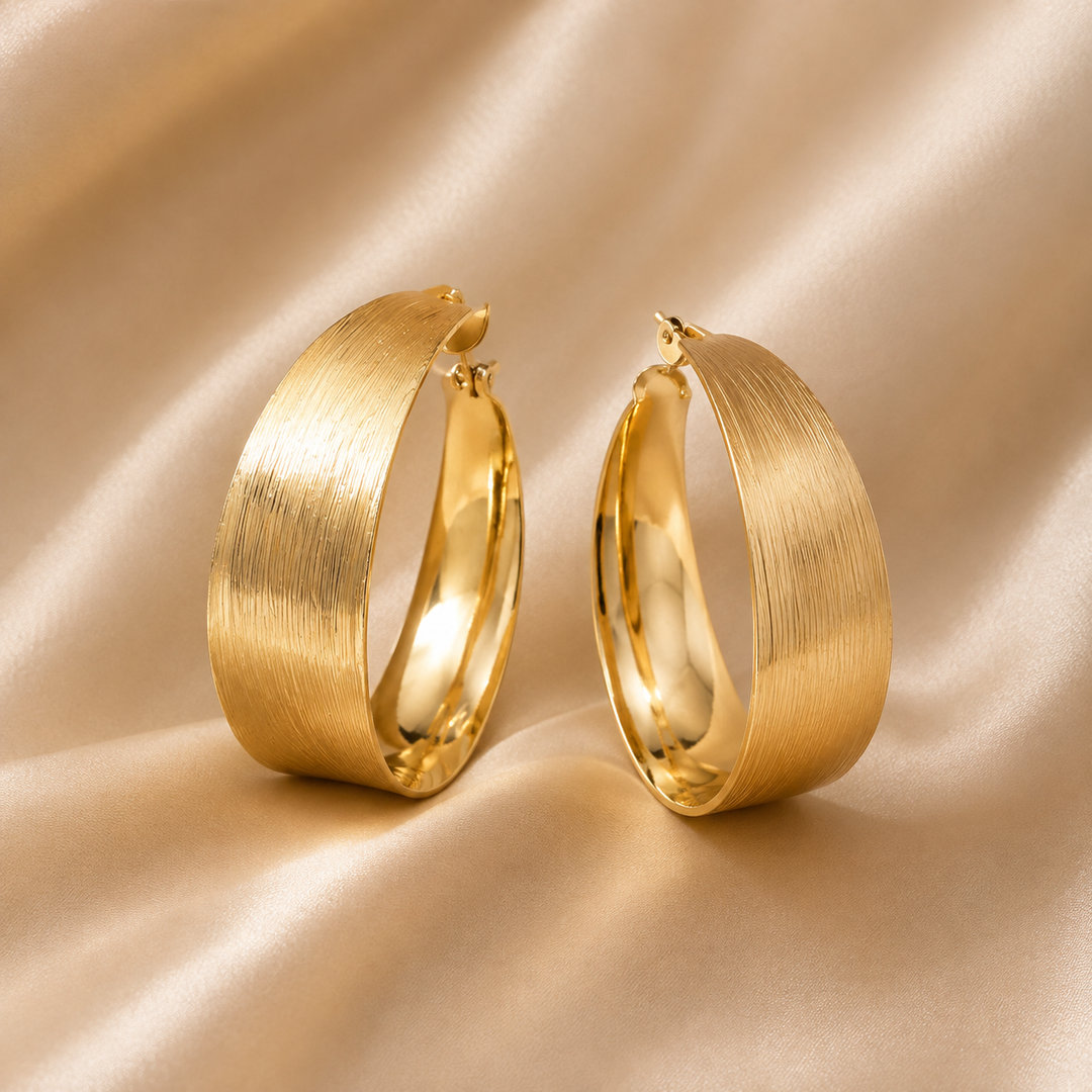 Bohemian Vintage Hoop Earrings in Gold
