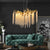 Modern Golden Pendant Light with Cascading Crystal Strands