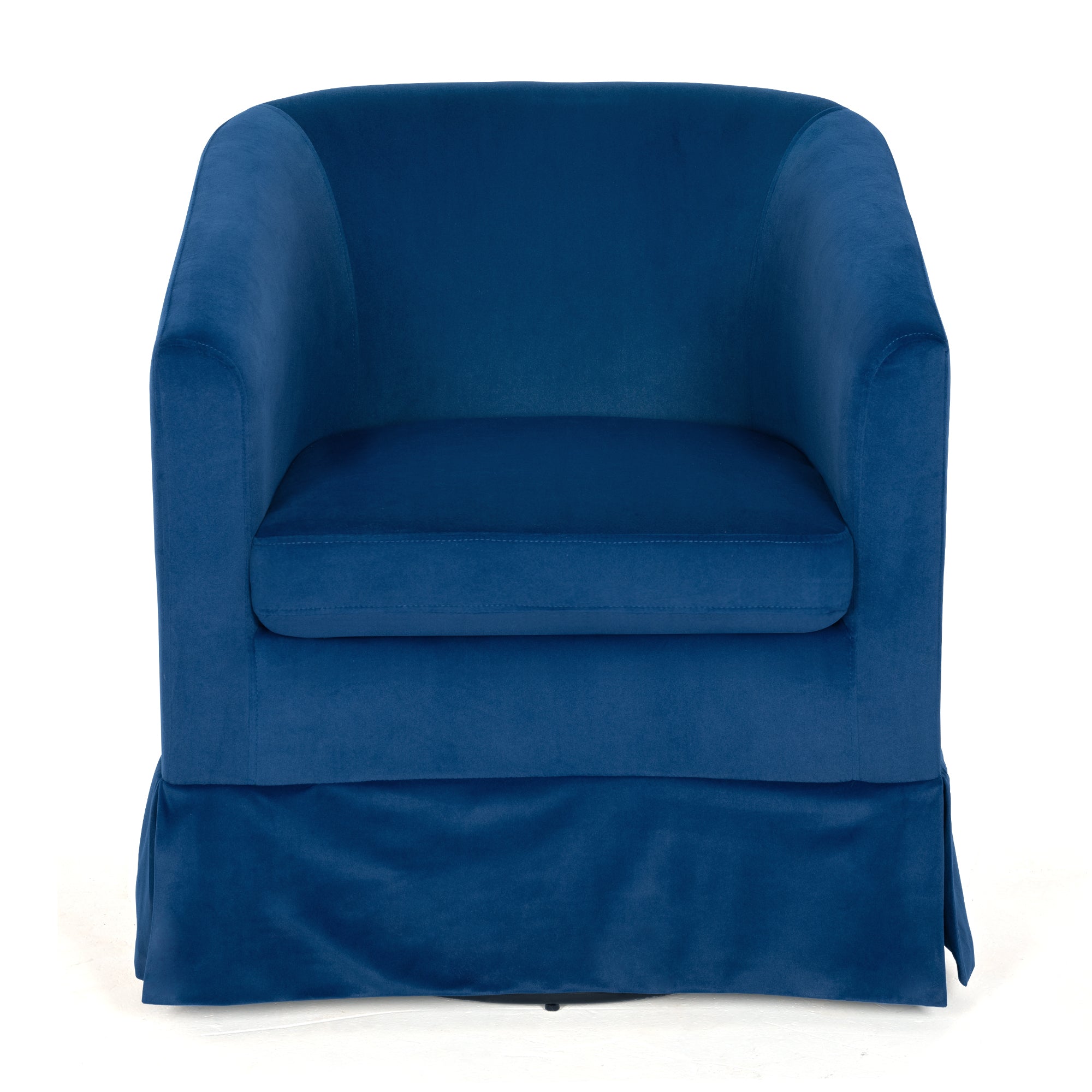 Blue Swivel Accent Chair with Fabric Upholstery