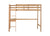 White Oak Twin High Loft Bed with Desk, Rubber Wood Frame