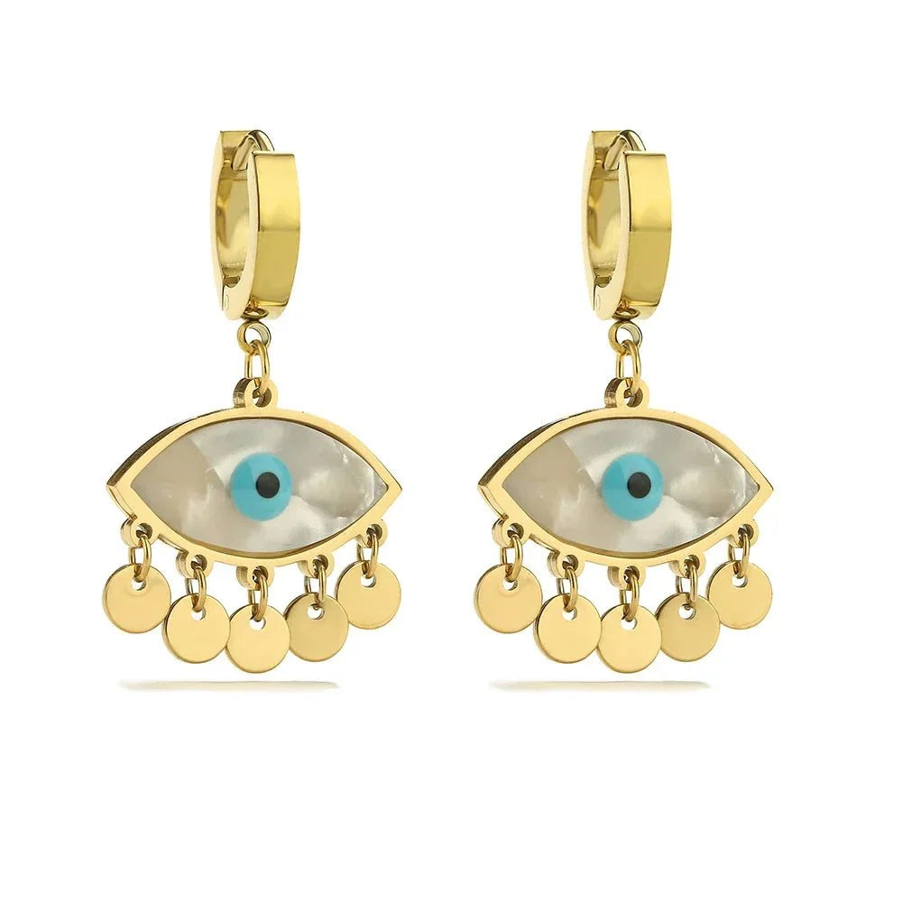 Boho Evil Eye Dangle Earrings