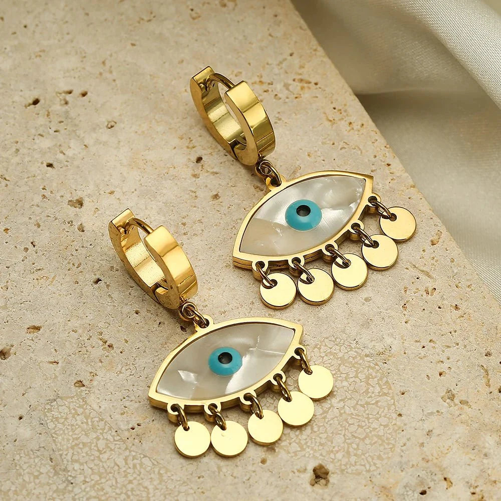 Boho evil eye dangle earrings 978445