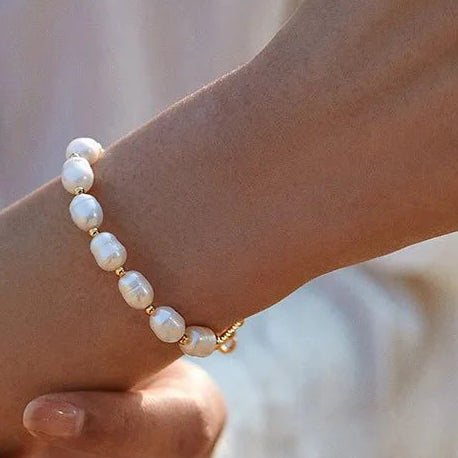 Boho gold accented pearl bracelets 445972