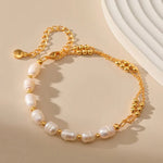 Load image into Gallery viewer, Boho Gold Accented Pearl Bracelets
