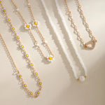 Load image into Gallery viewer, Boho Spring Daisy Necklace Stack
