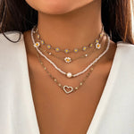 Load image into Gallery viewer, Boho Spring Daisy Necklace Stack
