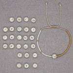 Load image into Gallery viewer, Boho White &amp; Gold Beaded Letter Initial Beaded Bracelets
