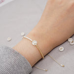 Load image into Gallery viewer, Boho White &amp; Gold Beaded Letter Initial Beaded Bracelets
