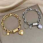 Load image into Gallery viewer, Bold &amp; Chunky Chain Heart Bracelet
