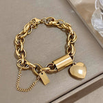 Load image into Gallery viewer, Bold &amp; Chunky Chain Heart Bracelet
