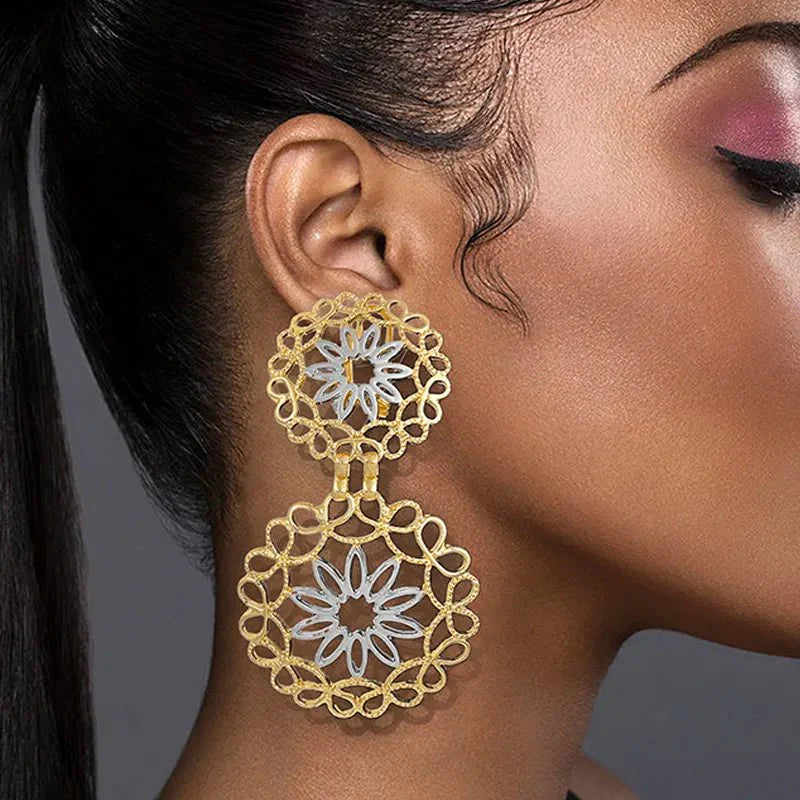 Bold frequency geometric earrings 751654