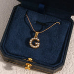 Load image into Gallery viewer, Bold Pearl Letter Initial Necklace
