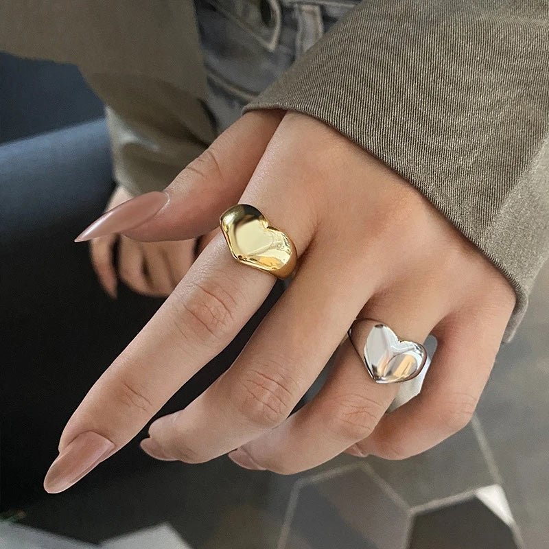 Bold statement heart rings
