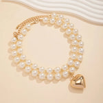 Load image into Gallery viewer, Bold Statement Pearl Layered Heart Necklace
