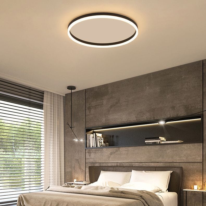 BY COELHO Flush Mount Ceiling Light 16" / Warm White Modern Black Flush Mount Ceiling Light