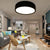 BY COELHO Flush Mount Ceiling Light 19" / Black Modern Pendant Ceiling Light with Acrylic Shade