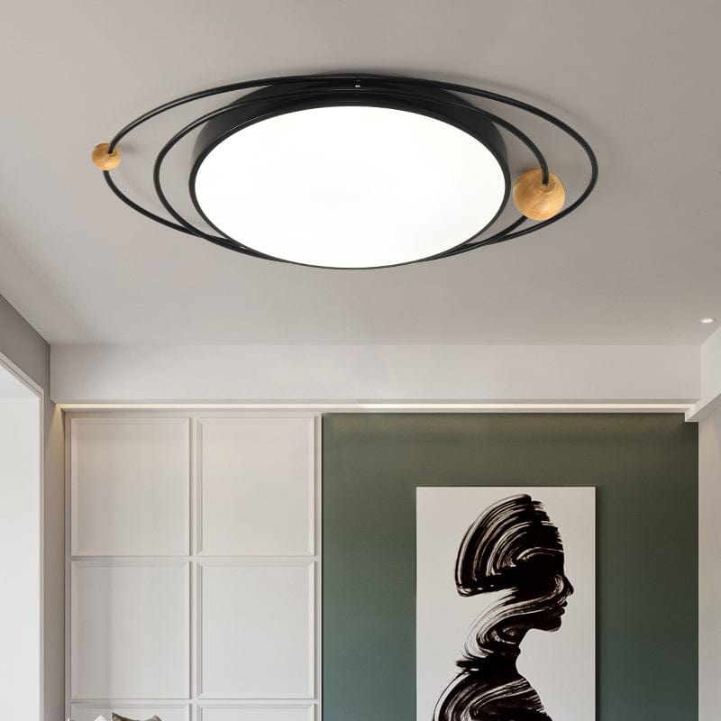 BY COELHO Flush Mount Ceiling Light Black / 22" Modern Flush Mount Ceiling Light