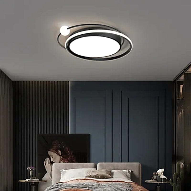 BY COELHO Flush Mount Ceiling Light Black / Cold Light Modern Multi-Orbit Flush Mount Ceiling Light