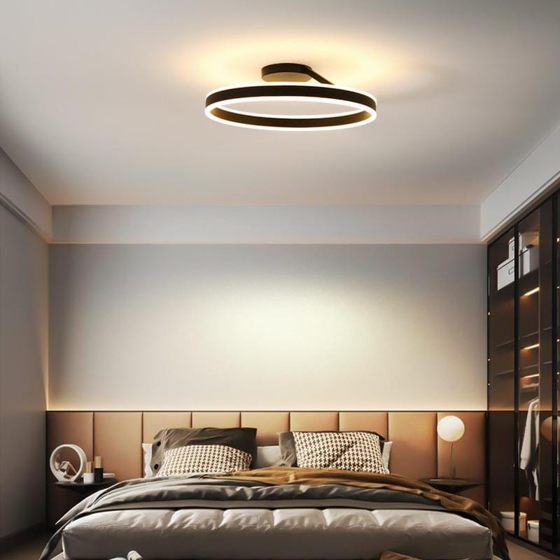 BY COELHO Flush Mount Ceiling Light Black / Dimmable With Remote Control / B Modern Flush Mount Ceiling Light - Black & White