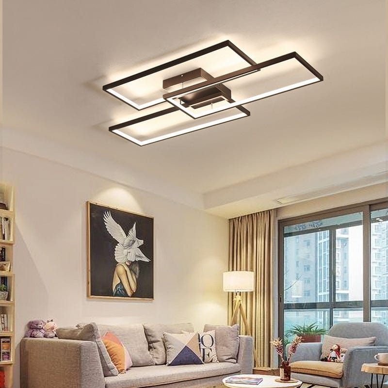 BY COELHO Flush Mount Ceiling Light Black / Dimmable With Remote Control Modern Dimmable Flush Mount Ceiling Light