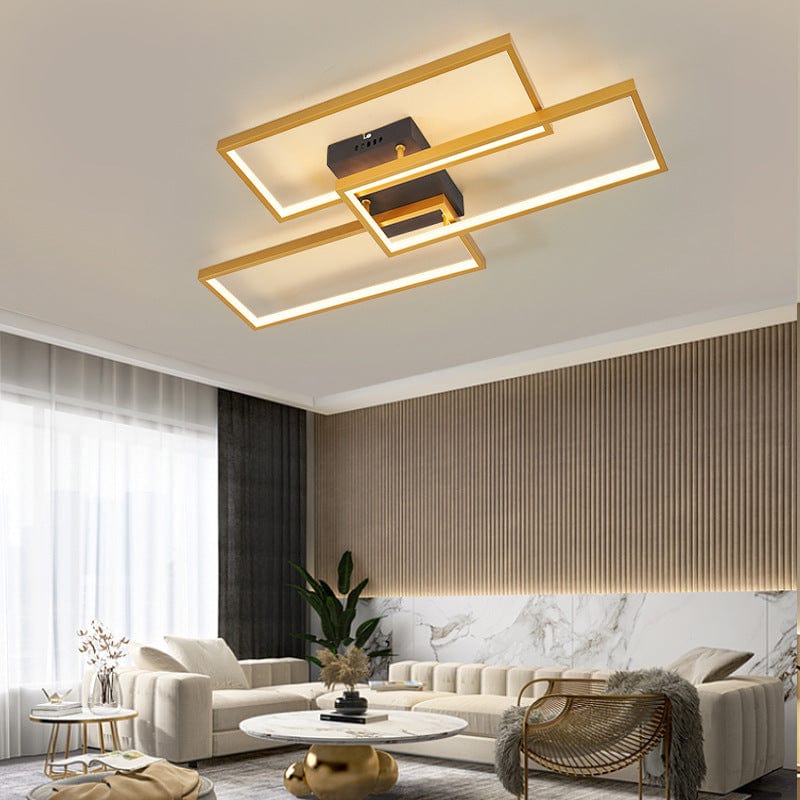 BY COELHO Flush Mount Ceiling Light Black gold / Dimmable With Remote Control Modern Dimmable Flush Mount Ceiling Light