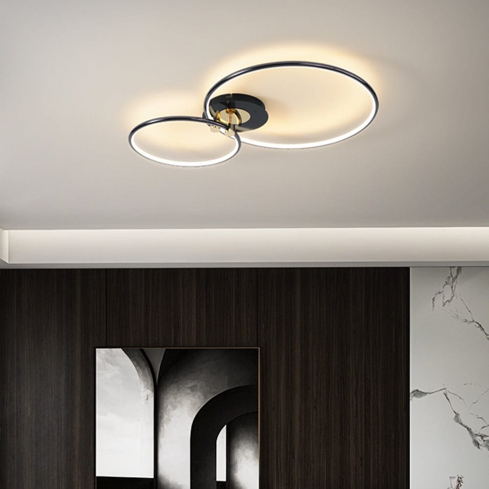 BY COELHO Flush Mount Ceiling Light Modern Gold & Black Semi-Flush Mount Ceiling Light