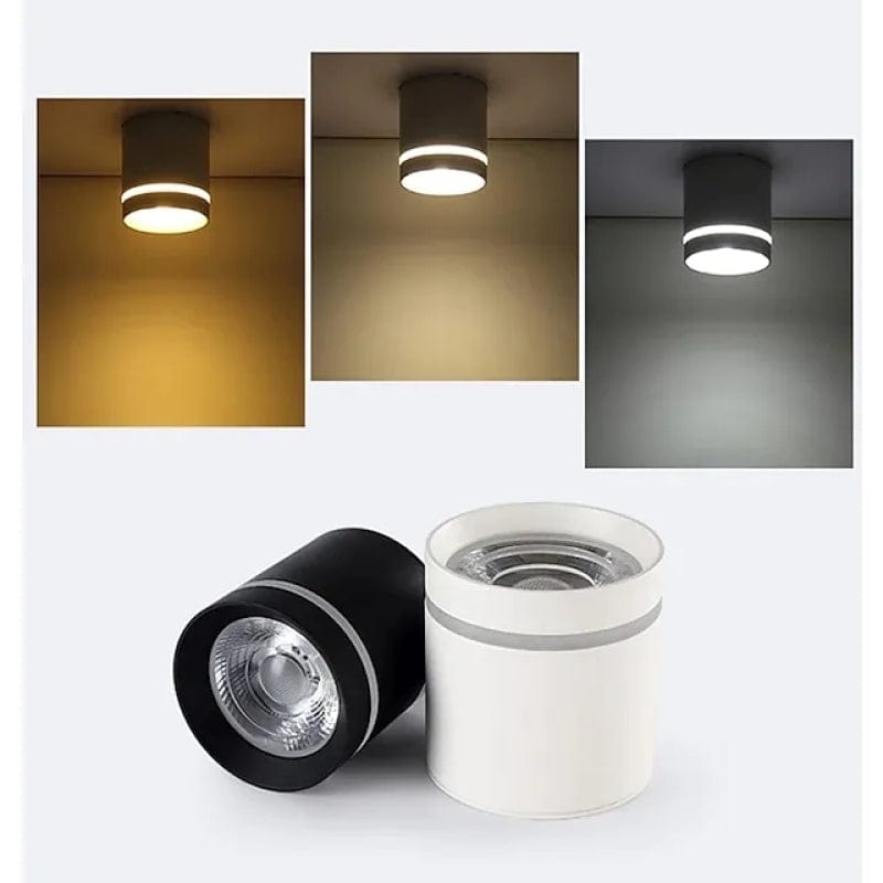 BY COELHO Flush Mount Ceiling Light Modern Cylinder Ceiling Light - Black/White