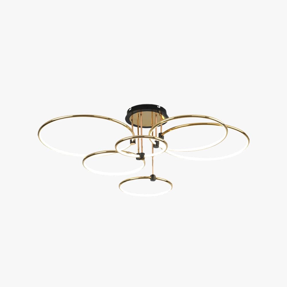 BY COELHO Flush Mount Ceiling Light Modern Gold & Black Semi-Flush Mount Ceiling Light