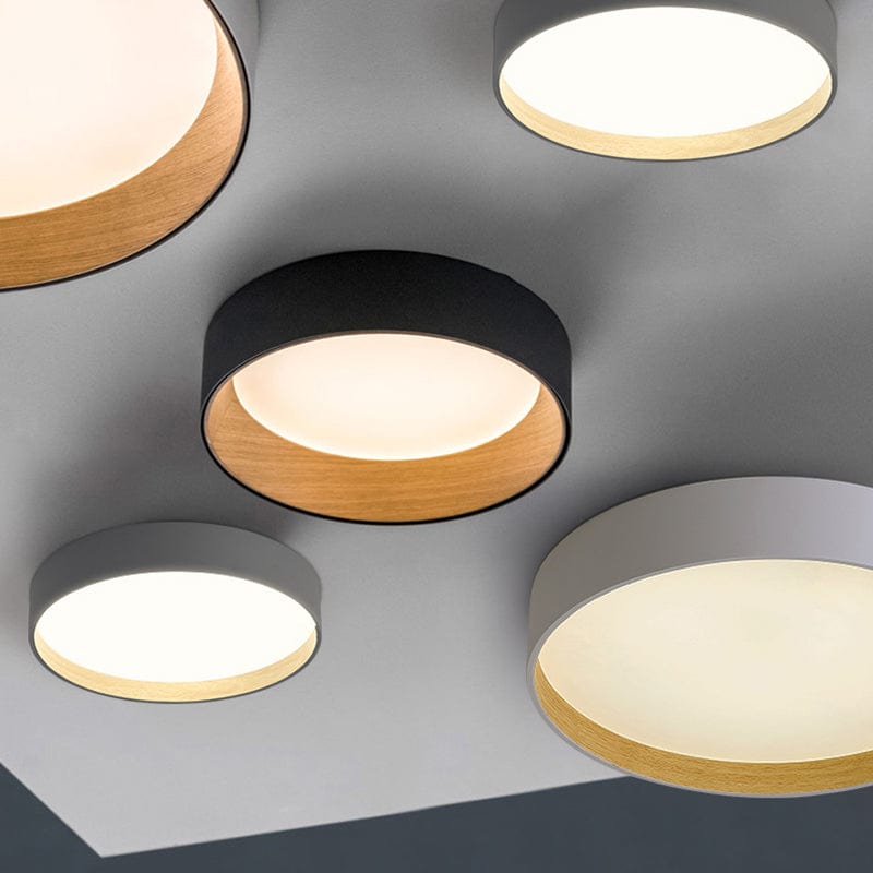 BY COELHO Flush Mount Ceiling Light Modern Round Flush Mount Ceiling Light in White, Grey, or Black