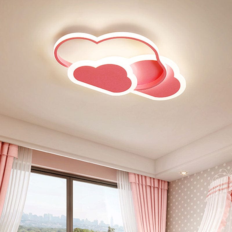 BY COELHO Flush Mount Ceiling Light Pink / 17" Modern Hollow Cloud Ceiling Light