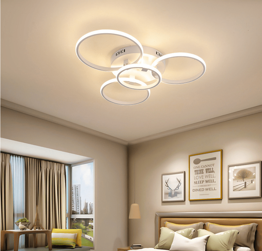 BY COELHO Flush Mount Ceiling Light White / 4 rings Modern Circle LED Ceiling Light