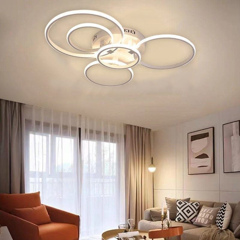 BY COELHO Flush Mount Ceiling Light White / 5 rings Modern Circle LED Ceiling Light