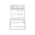 White Twin High Loft Bed with Ladder Landing Platform, Ladders, and Guardrails