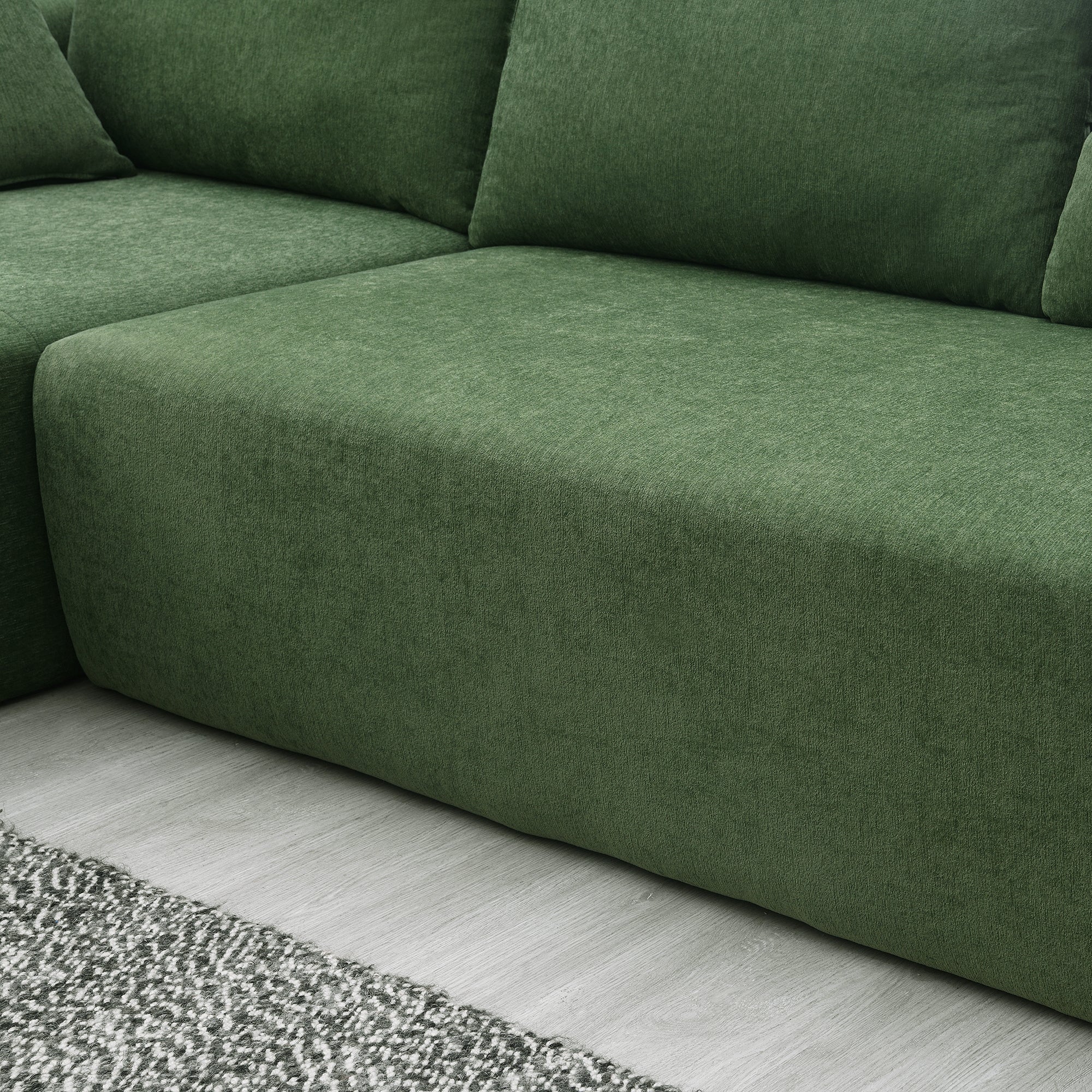 Addis 4-Seat Modular Convertible Sofa in Green