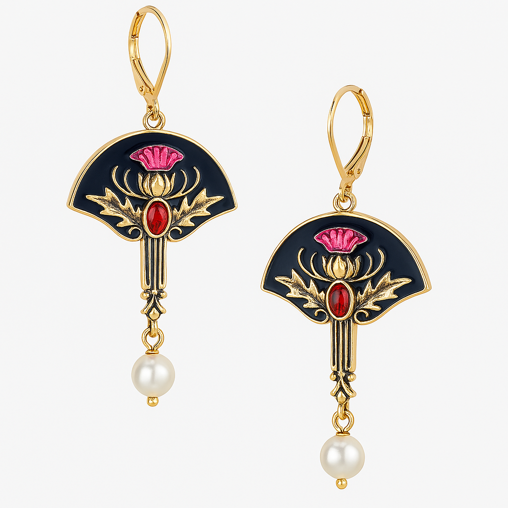 Chic Red Pearl Boho Earrings