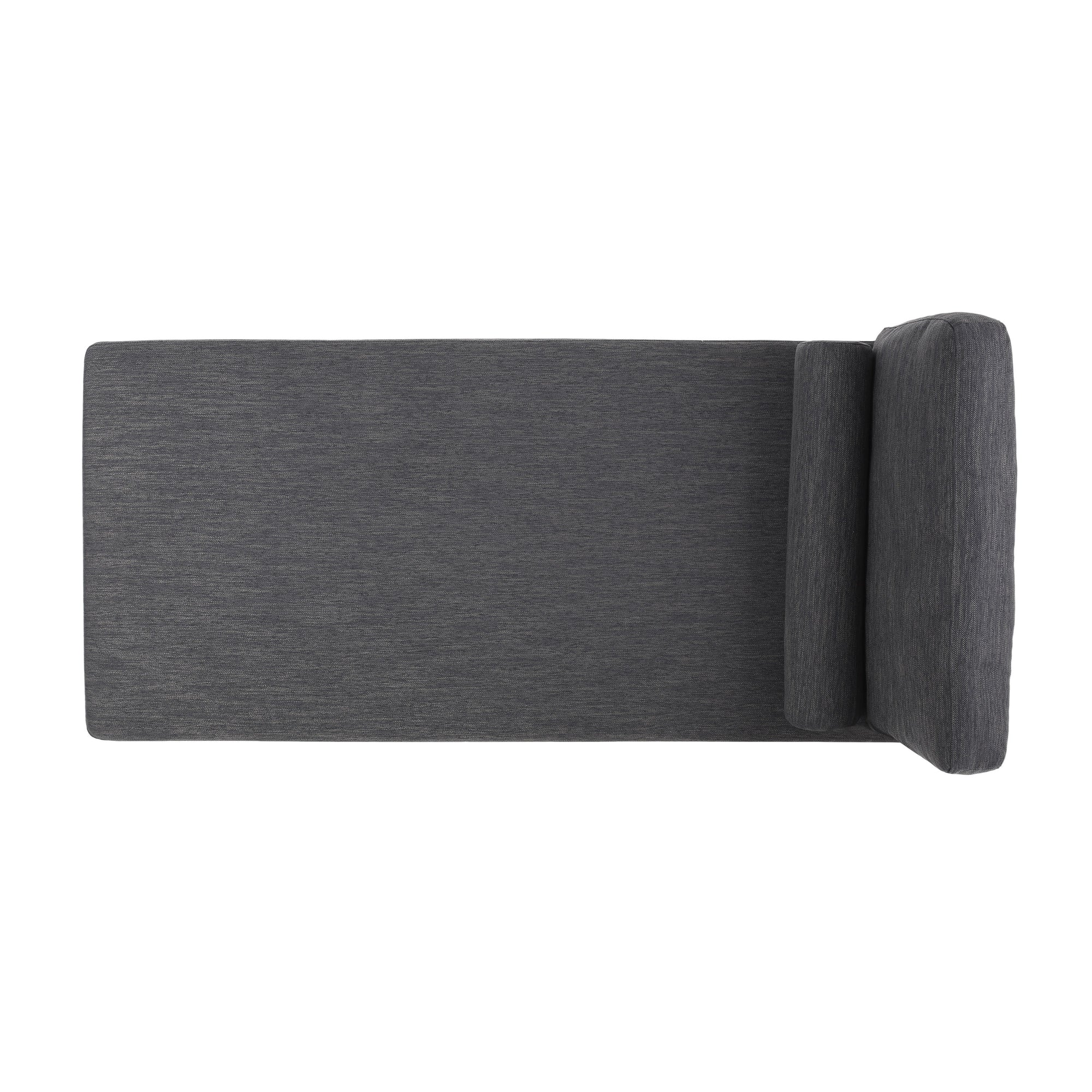 Minimal Charcoal Fabric Chaise Lounge Sofa