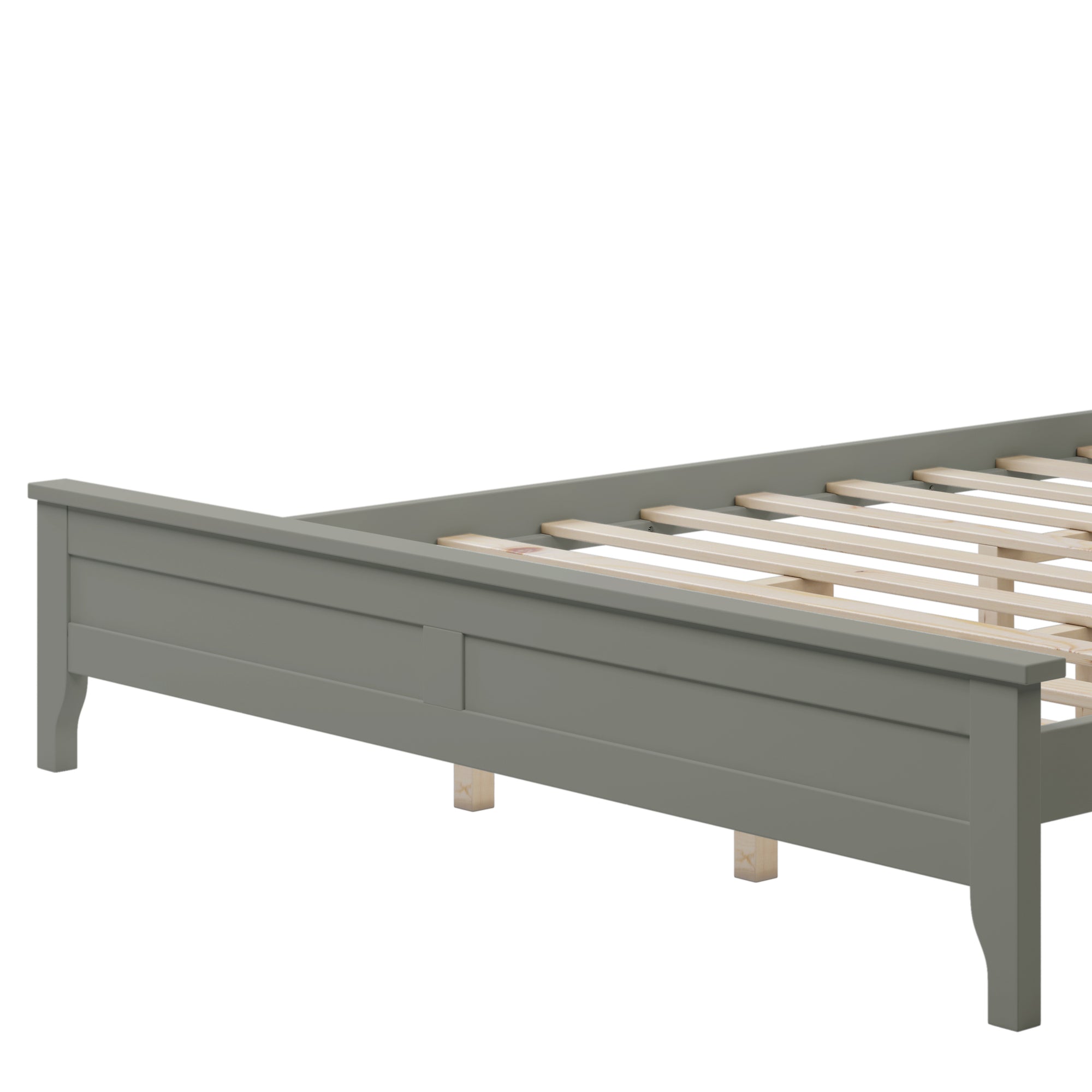 Gray Wooden Queen Size Platform Bed