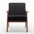 Mid-Century Modern Accent Chair - Solid Wood Frame, Extra-Thick Backrest, Ideal for Living Room, Bedroom, or Reading Room