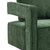 Open Back Chair Green Chenille Swivel Accent Chair With Gold Stainless Steel Base