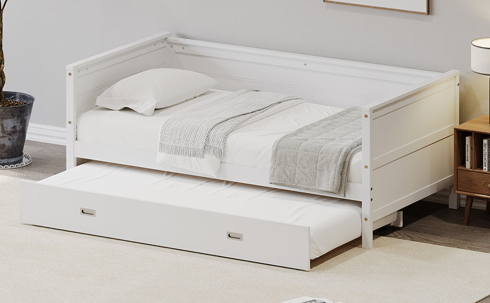 Twin Size White Daybed with Trundle